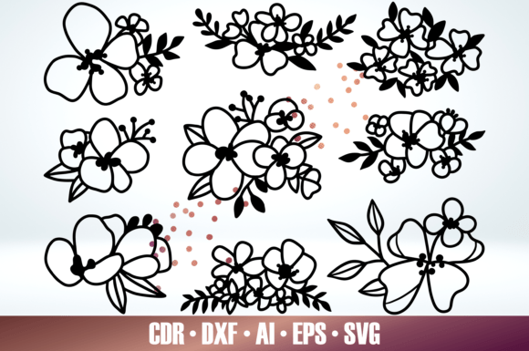 9 Floral Bundle: Graphics and Illustrations for Real Client Work