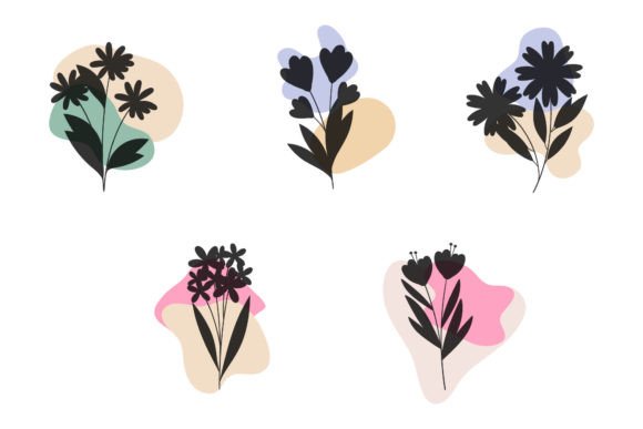 Abstract Line Art Floral Graphics for Modern Illustrations