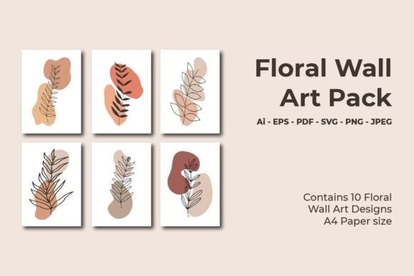 Aesthetic Floral Boho Wall Art Pack for Graphics & Illustrations