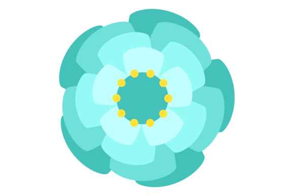 Blue Flower Graphics for Illustrations & Real Crafts