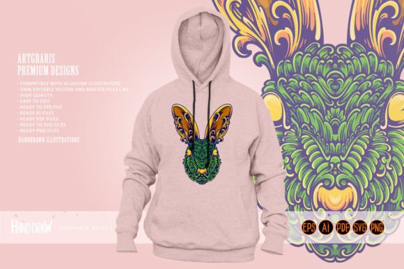 Bunny Head Floral Elegant Ornament Svg: A Fresh Graphics & Illustrations Review