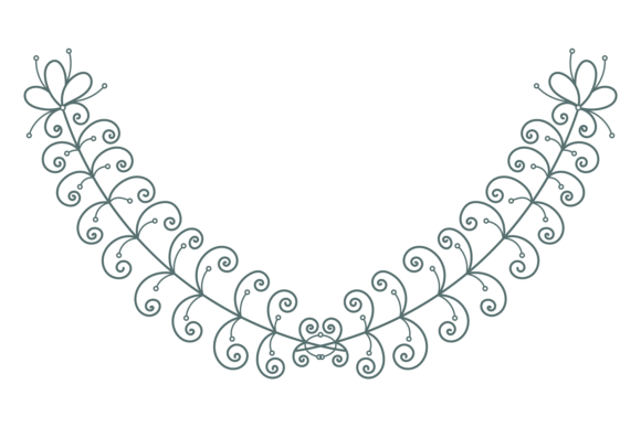 Curled Line Floral Ornament Element. Wed Graphics and Illustrations