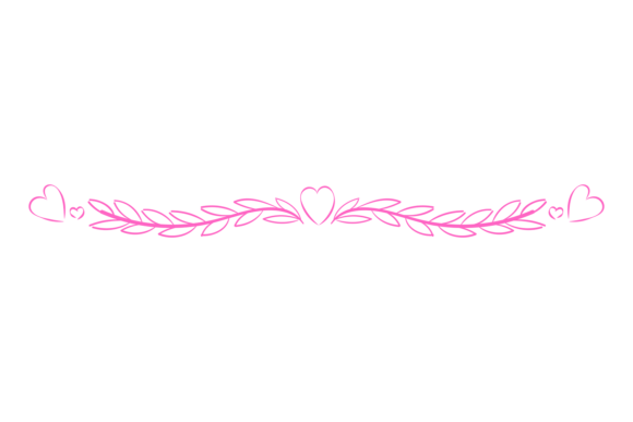 Cute Pink Divider with Heart and Floral Graphics