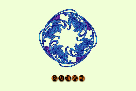Elegant Vintage Grape Floral Label