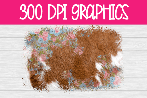 Floral Cowhide Grunge Background: Graphics & Illustrations Review