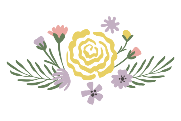 Floral Decor Element: Delicate Flower Bo