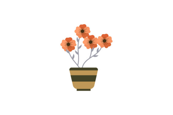 Floral Pot Decoration Illustrations for Modern Graphics