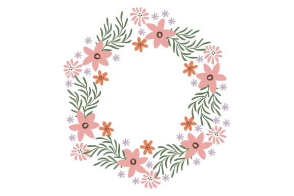 Floral Wreath. Decorative Print Element. for Graphics and Illustrations