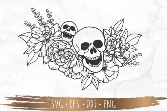 Flower Skull Svg Floral Skull Svg for Graphics and Illustrations