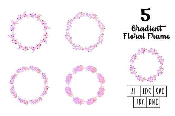 Gradient Floral Frame: A Graphic Design Asset for Modern Illustrations