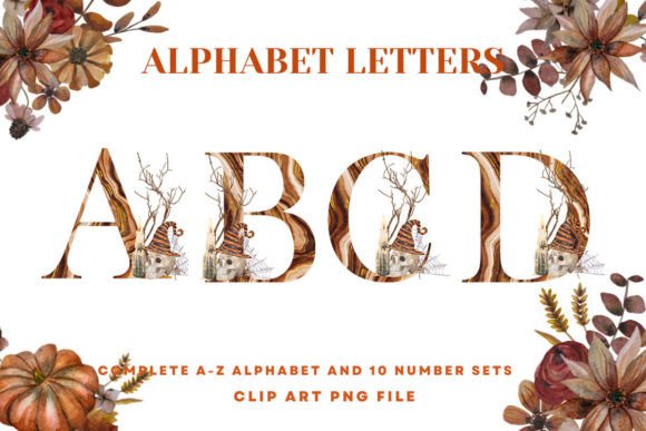 Halloween Alphabet Boho Floral Skull7 Graphics and Illustrations Review