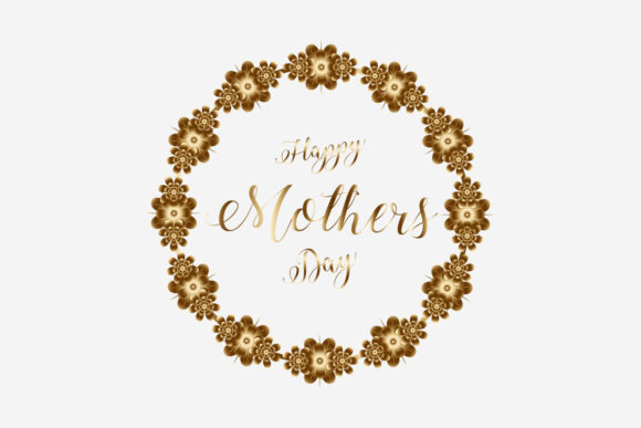 Handwriting Happy Mothers Day Floral Graphics for Editorial