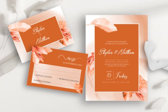 Modern Floral Wedding Invitation Cards: Graphics & Illustrations Review