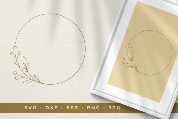 Round Thin Frame with Floral Element: A Review for Graphics and Illustrations