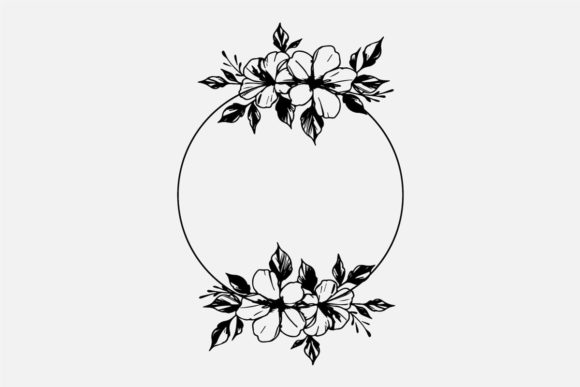 Sakura Blossom Branch or Floral Frame for Graphics and Illustrations