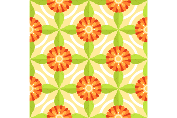 Seamless Floral Pattern. Red Flowers on Graphics and Illustrations