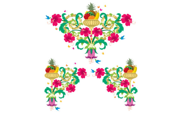 Tropical Floral Borders Retro Graphics & Illustrations Review
